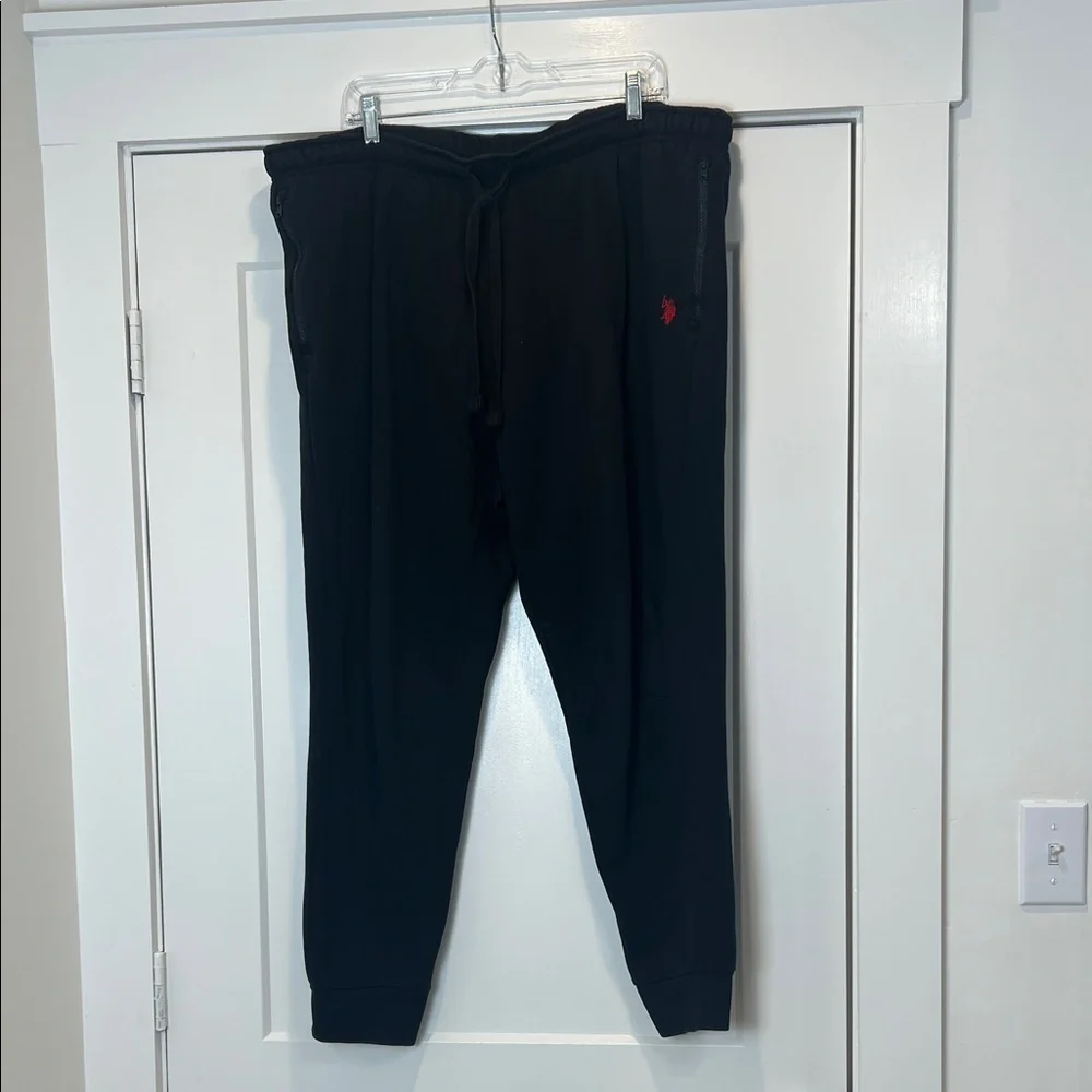 Polo by Ralph Lauren Men's Black Joggers with Red Logo size 2XL.